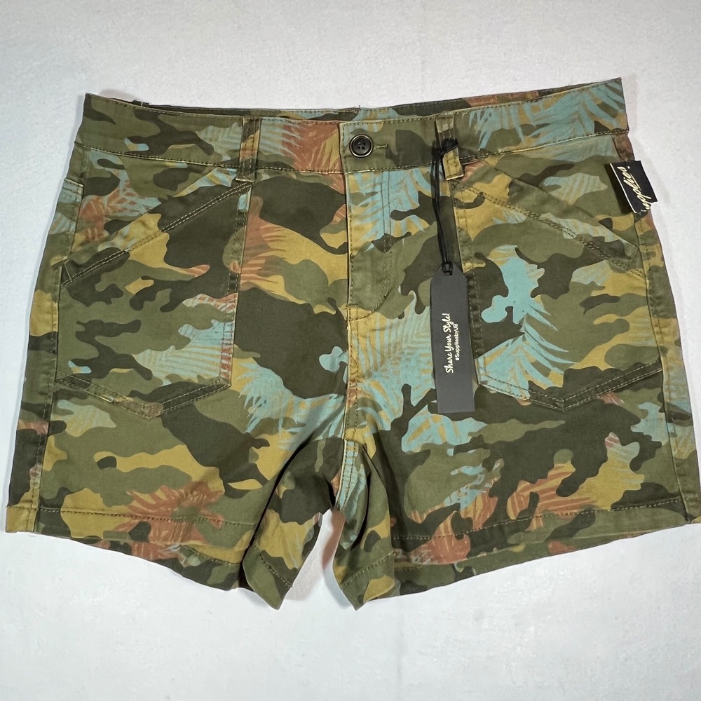 Supplies by Unionbay Womens Camo Tropical Palm Print Utility Shorts Size 16 33W